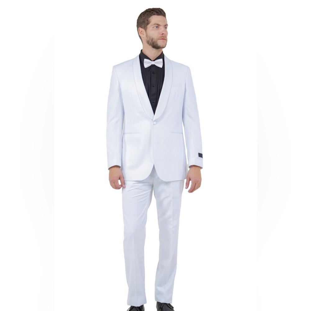 Men's White shawl lapel tuxedo 40R